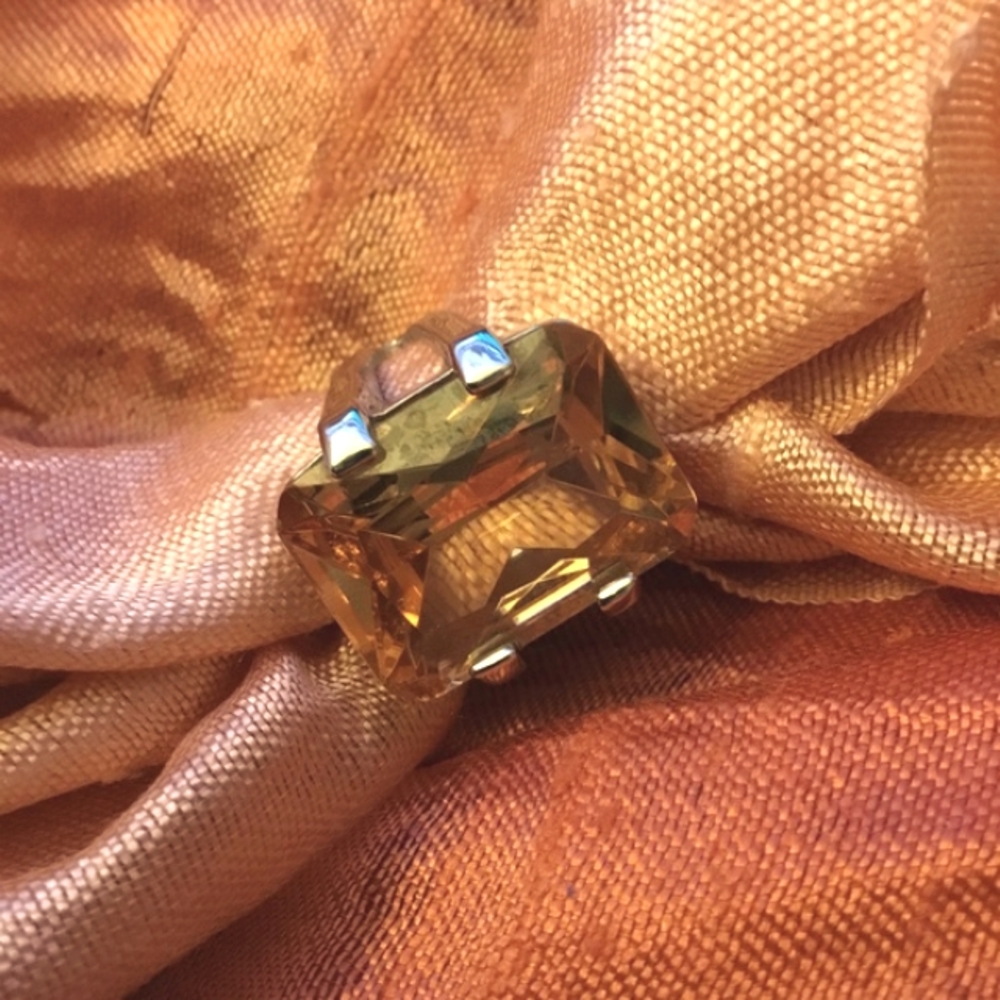 Silver And Orange Topaz Ring - image 1